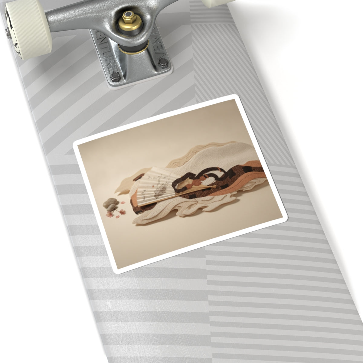 Product Marketing — Belt And Fan On A Piece Of Cloth — Kiss-Cut Sticker
