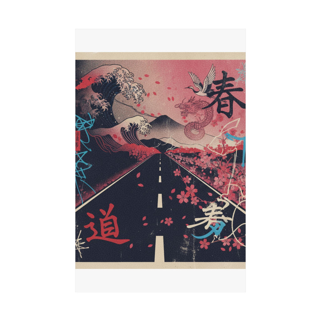 Japanese Street — Road — Matte Poster