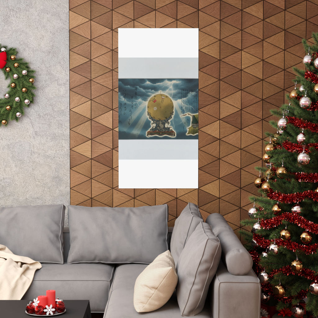 Dramatic Storm — Moveable Rotating Calendar Mounted On Elaborate Wave-Base With Rabbit Crest — Matte Poster
