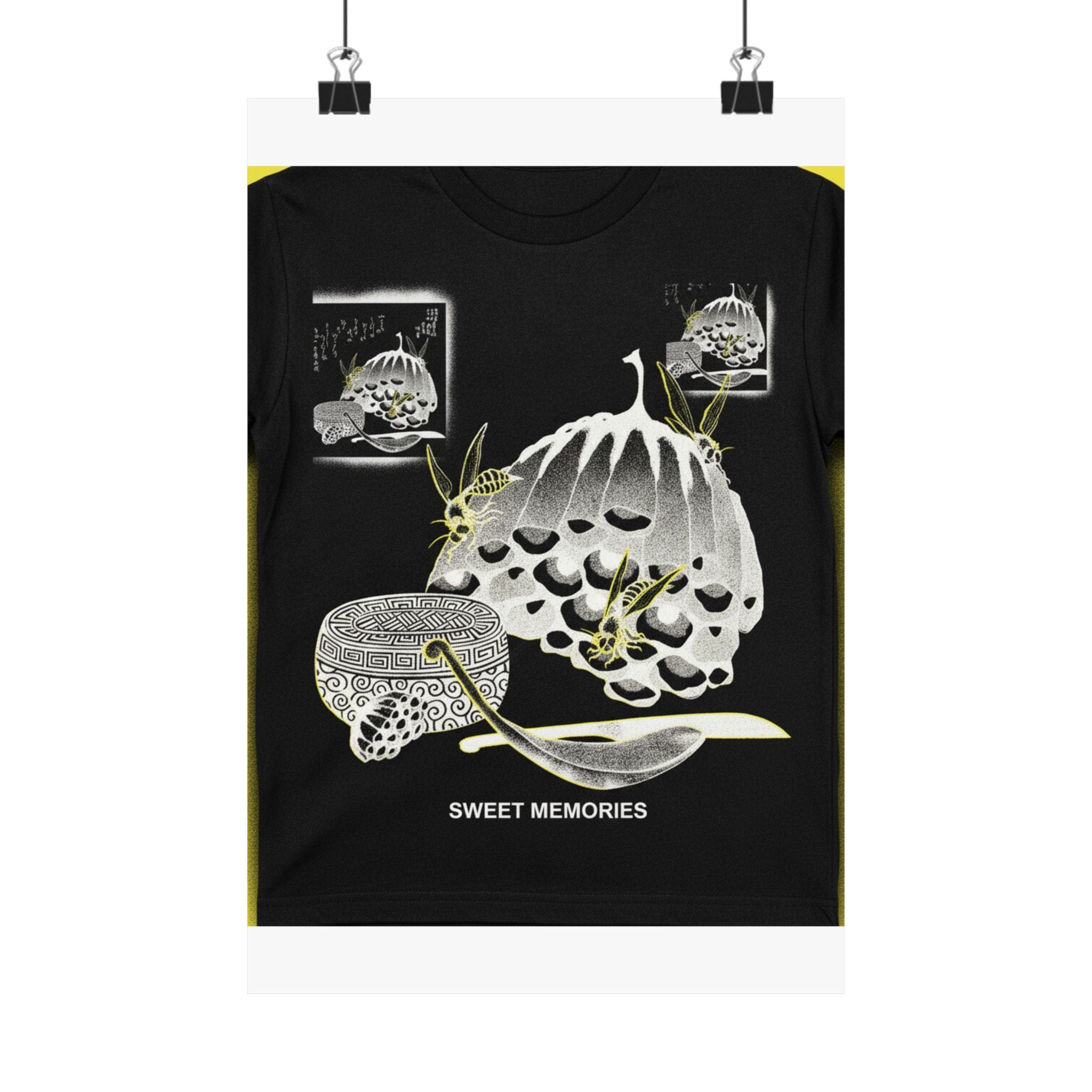 Streetwear Collage — Hives With Wasps, And A Box With A Spoon For Honey — Matte Poster