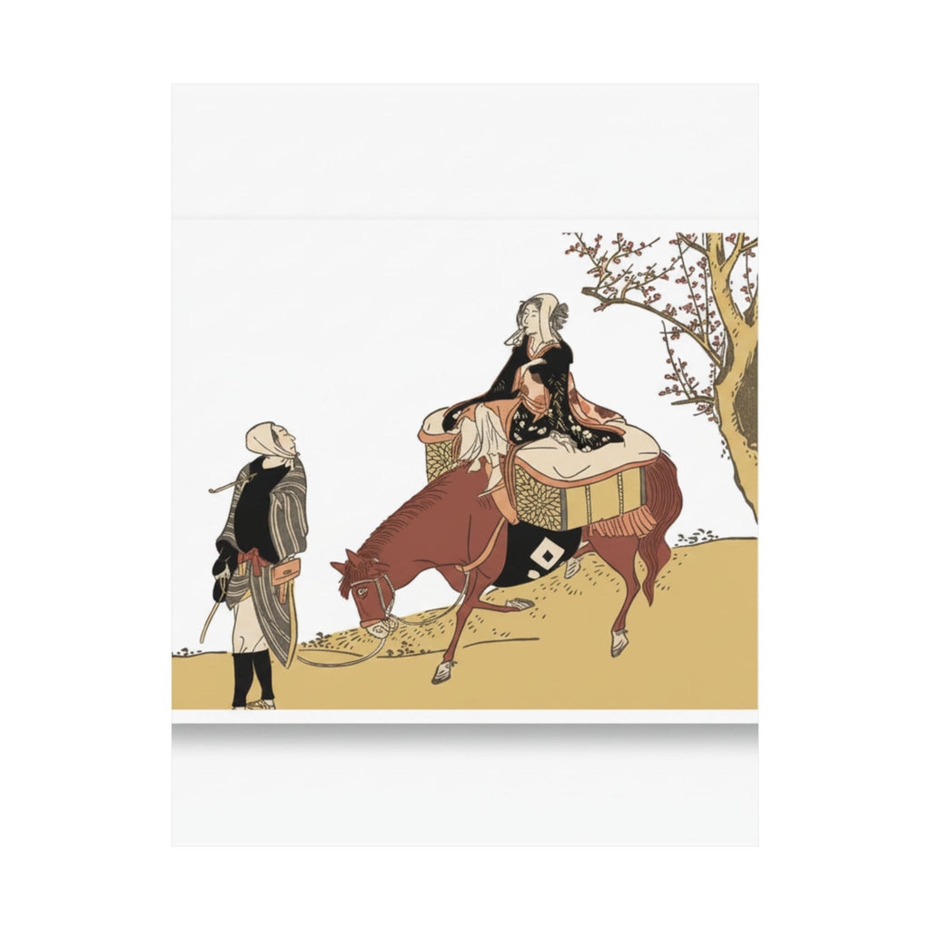 Ecommerce Main — Version Of Legend Of Michizane: Woman Riding Ox Which A Man Is Leading — Matte Poster