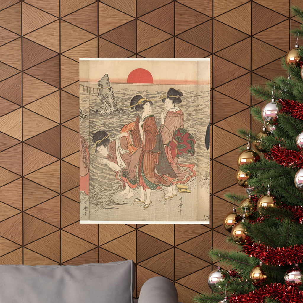 Ecommerce Main — Women Worshipping The Rising Sun Between The Twin Rocks At Ise — Matte Poster
