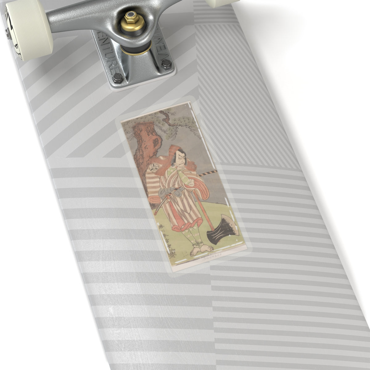 Ecommerce Main — The Actor The Fourth Danjuro With His Chin In His Hand Leaning On The Handle Of  — Kiss-Cut Sticker