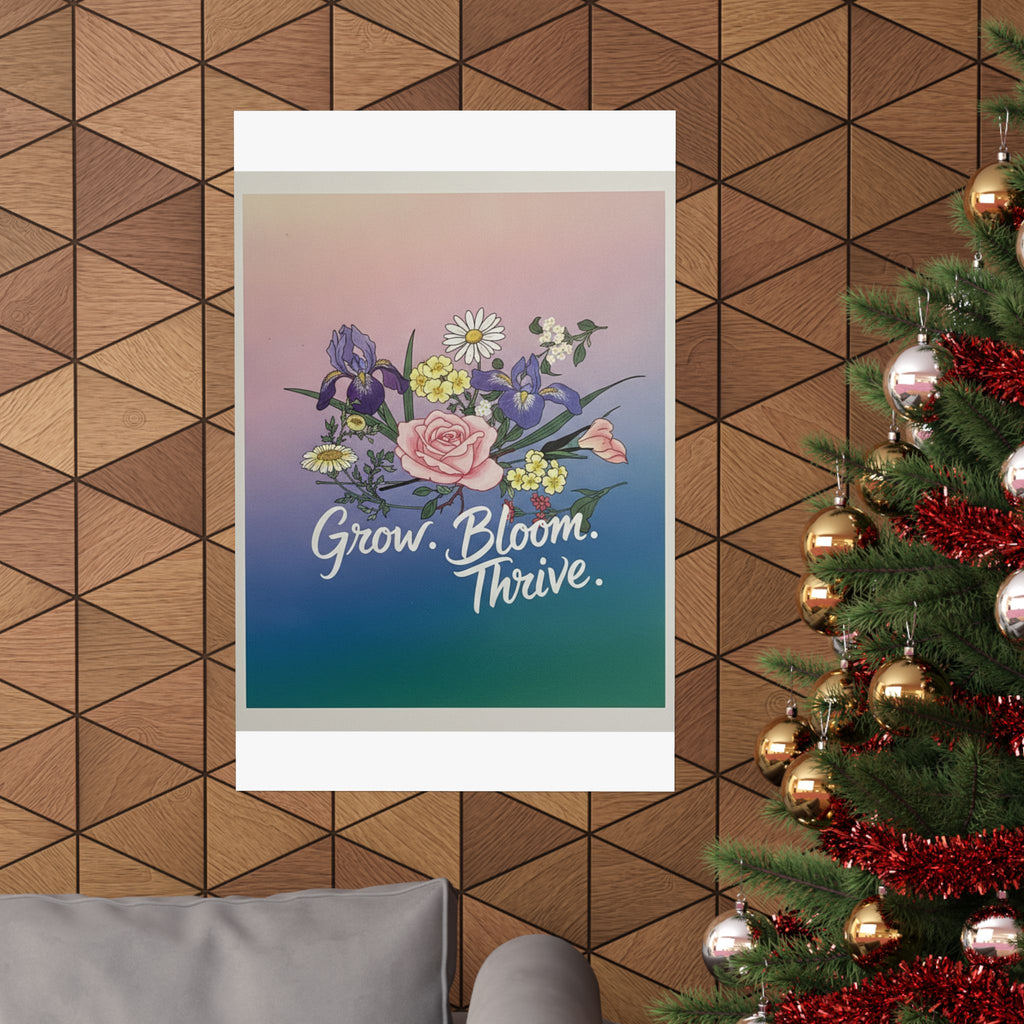 Affirmation — Rose, Iris, Primrose And Daisy — Matte Poster