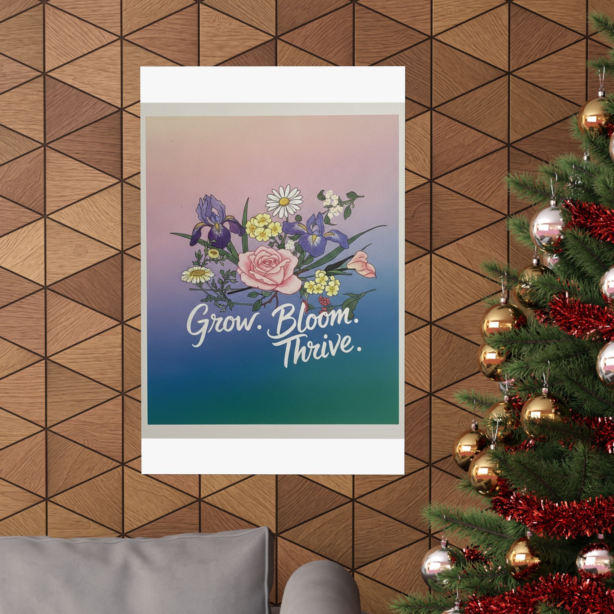 Affirmation — Rose, Iris, Primrose And Daisy — Matte Poster
