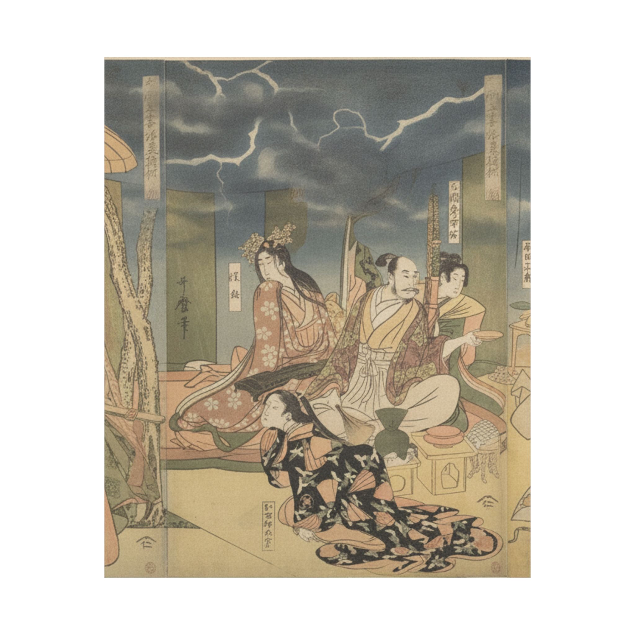 Dramatic Storm — A View Of The Pleasures Of The Taiko And His Five Wives At Rakutō — Matte Poster