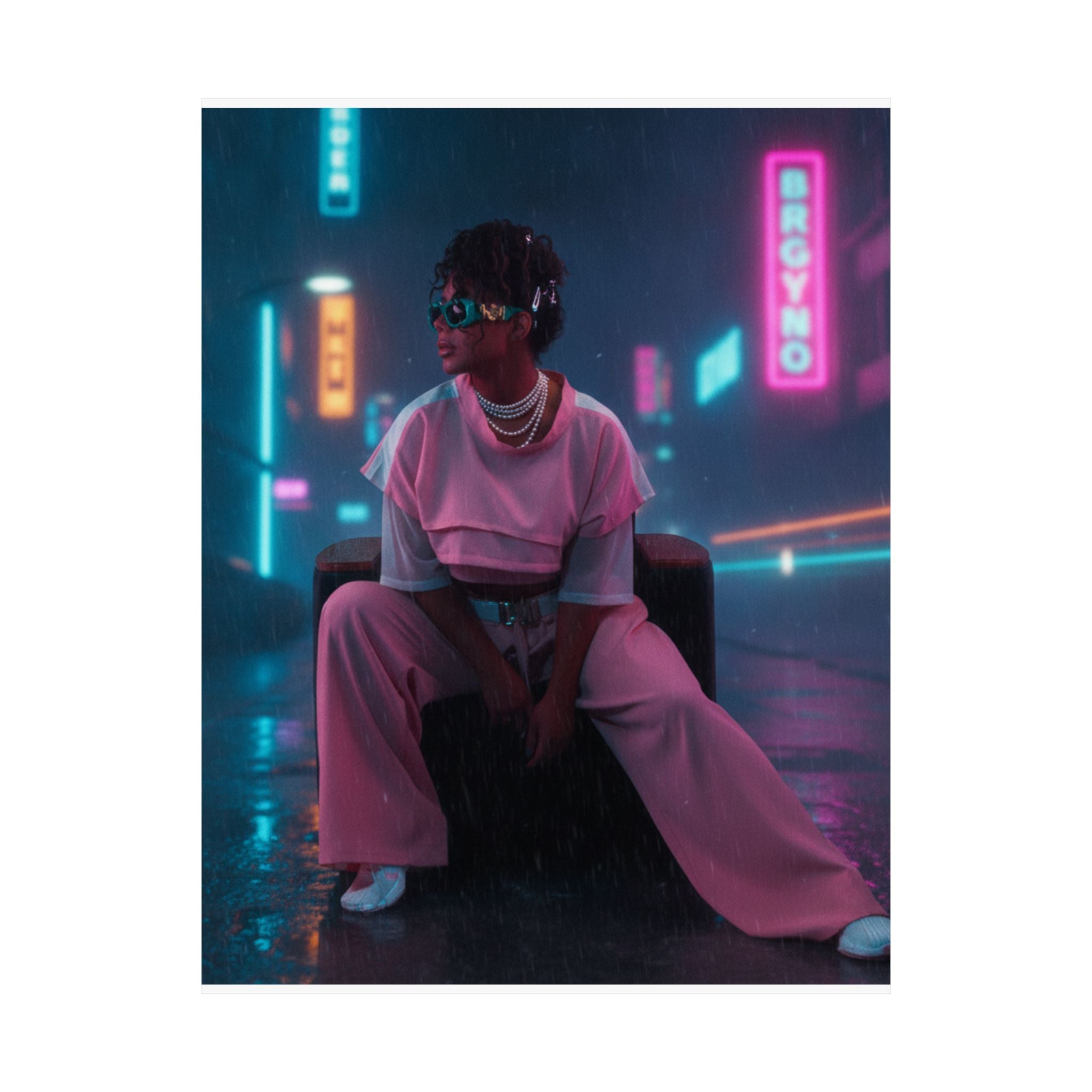 Neon Noir — Person — Matte Poster