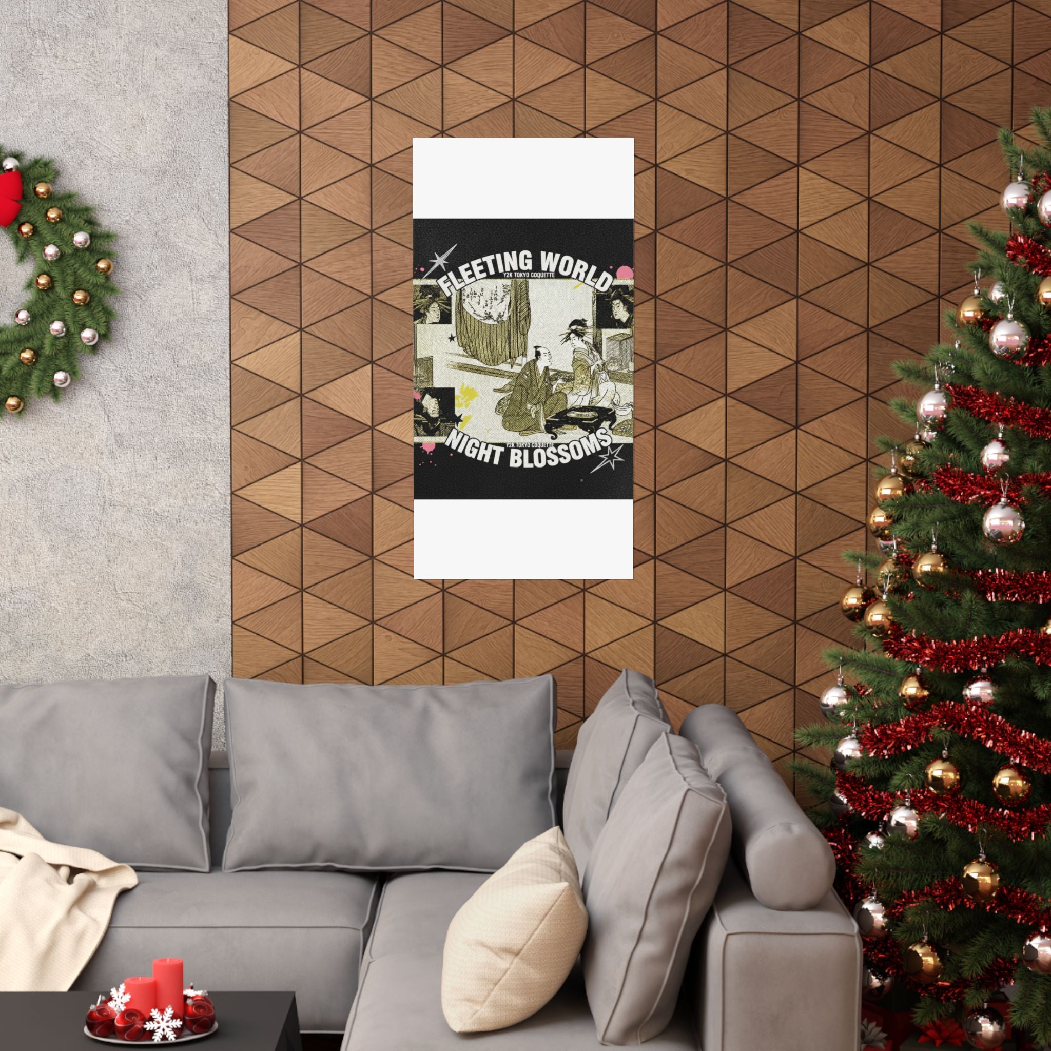 Streetwear Collage — Courtesan With Client Before A Tokonoma Alcove — Matte Poster