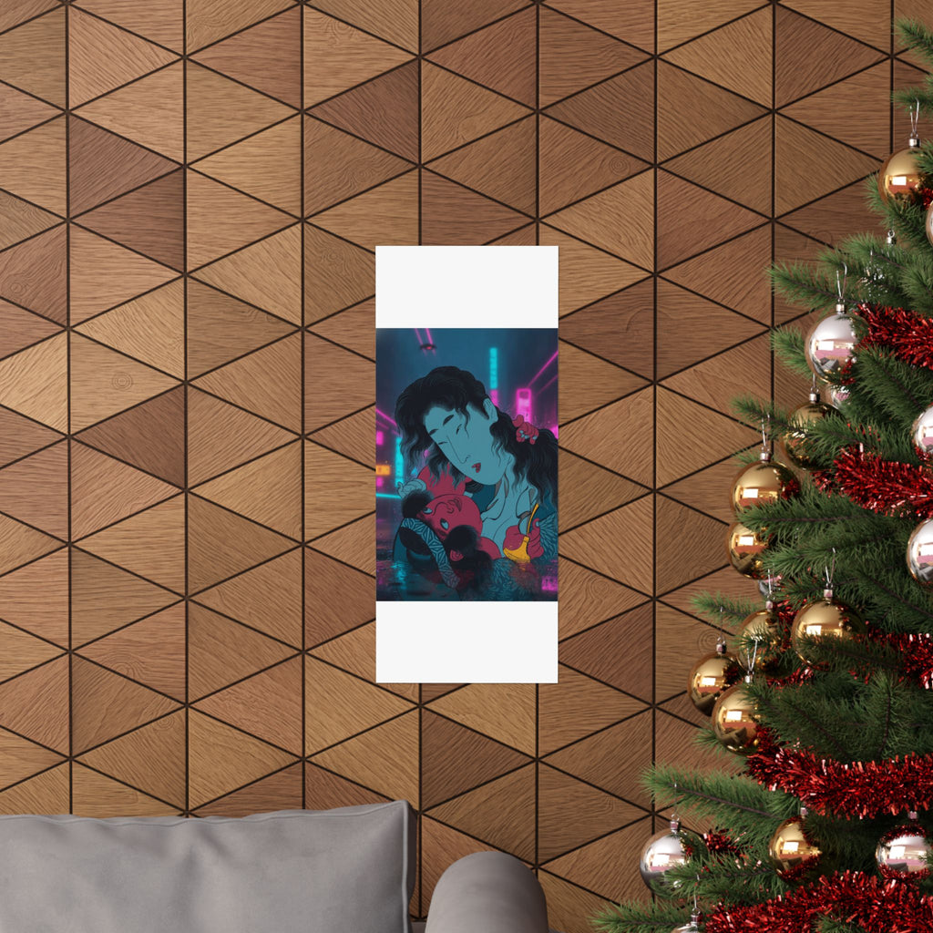 Neon Noir — Yamauba Playing With Kintarō — Matte Poster