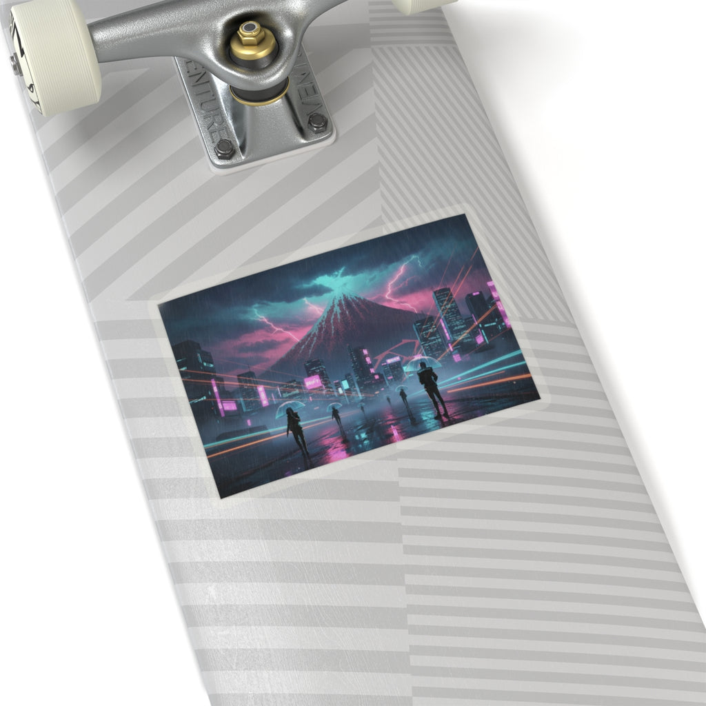 Neon Noir — Storm Below Mount Fuji (Sanka No Haku U), From The Series Thirty-Six Views Of Mo — Kiss-Cut Sticker