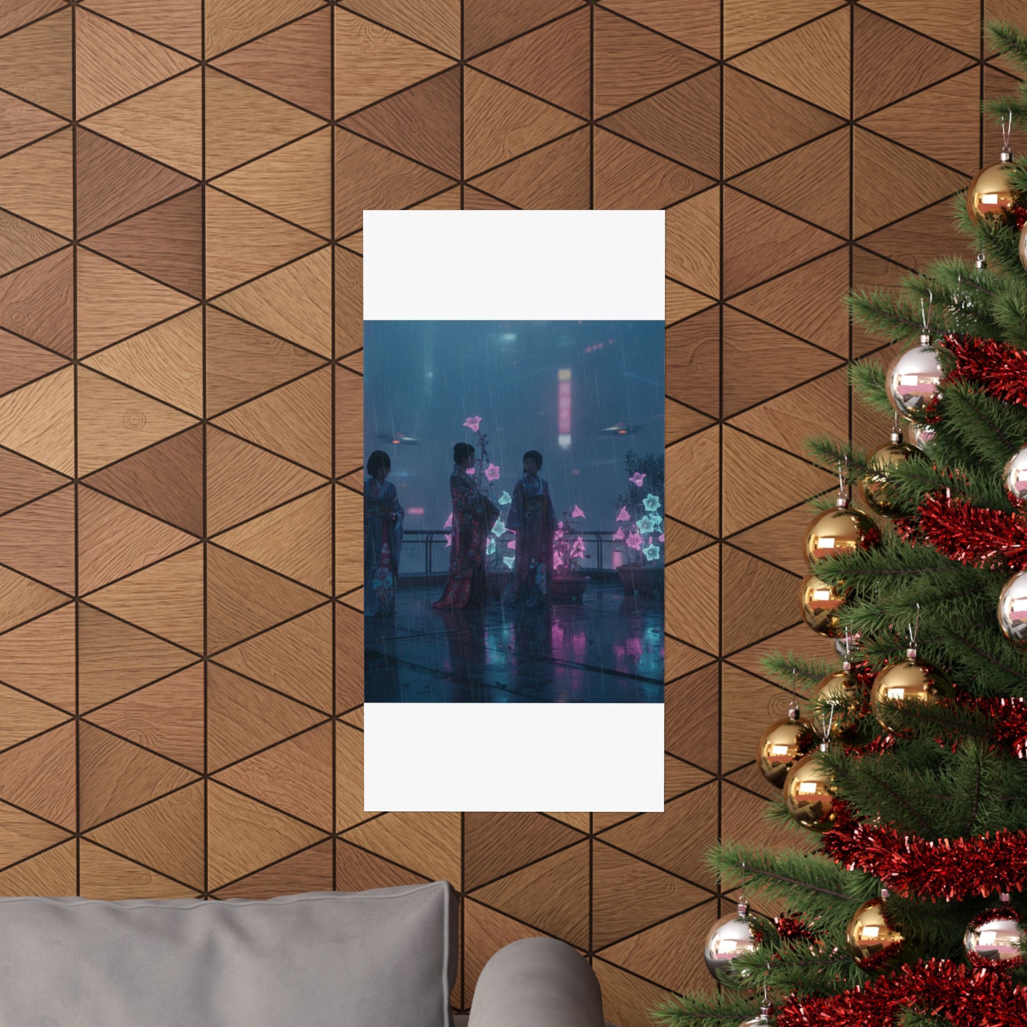 Neon Noir — Bellflowers (Asagao), From The Series Genji In Fashionable Modern Guise (Fūryū Y — Matte Poster