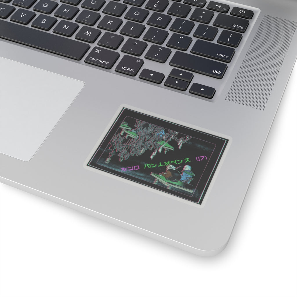 Glitch Culture — Two Pilgrims Gazing At A Tree Festooned With Prayers — Kiss-Cut Sticker