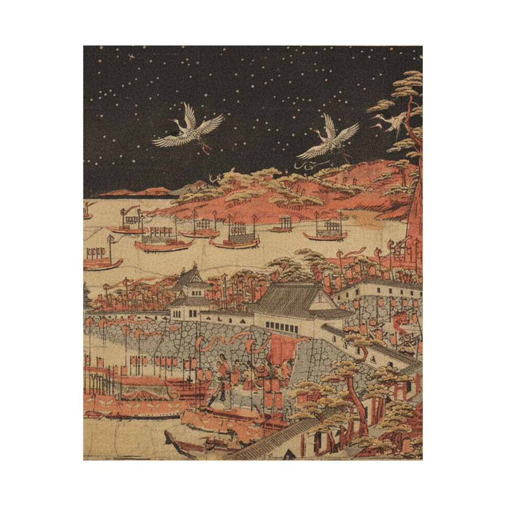 Japanese Street — Battle Of Ichi–No–Tani, March 21, 1184 — Matte Poster