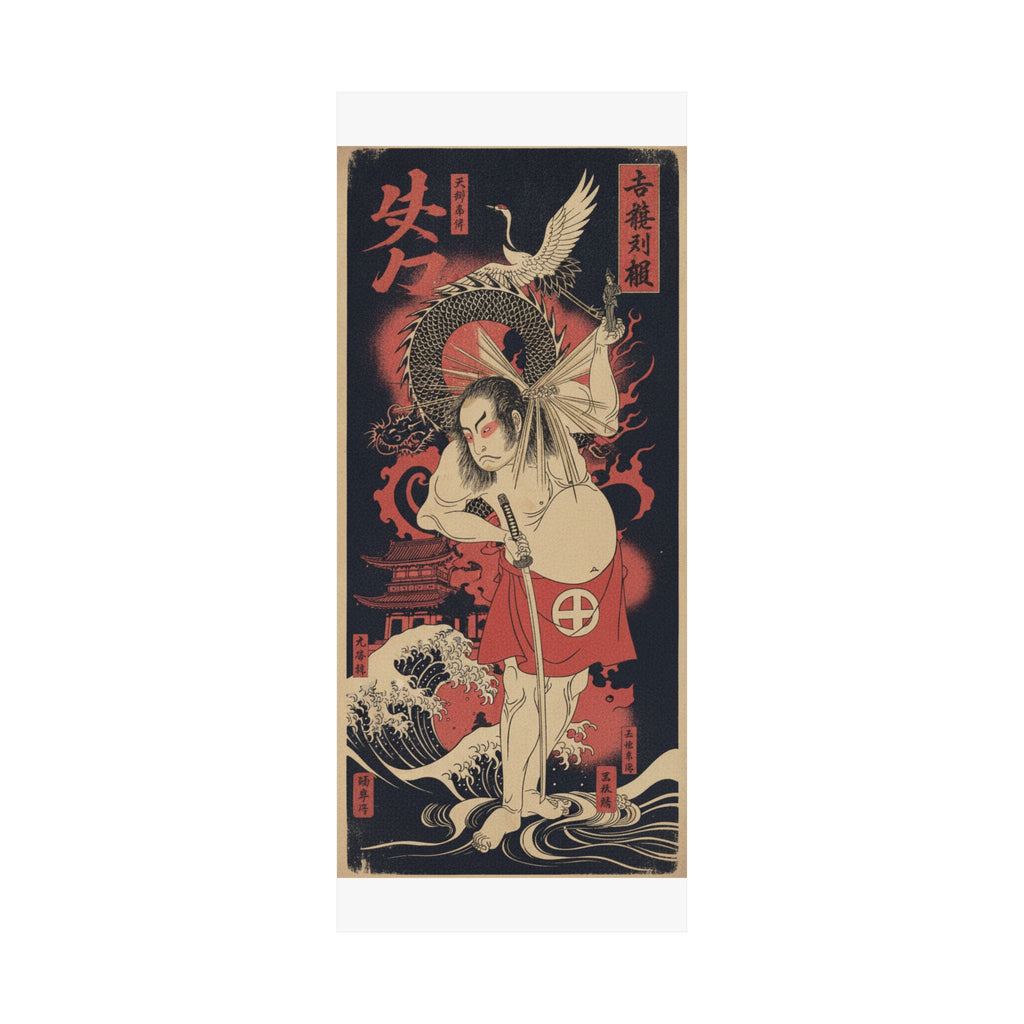 Japanese Street — The Third Otani Hiroji As A Man Clothed Only With A Red Apron — Matte Poster