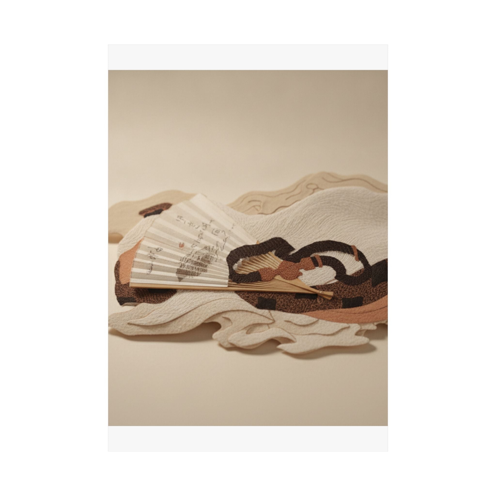 Product Marketing — Belt And Fan On A Piece Of Cloth — Matte Poster