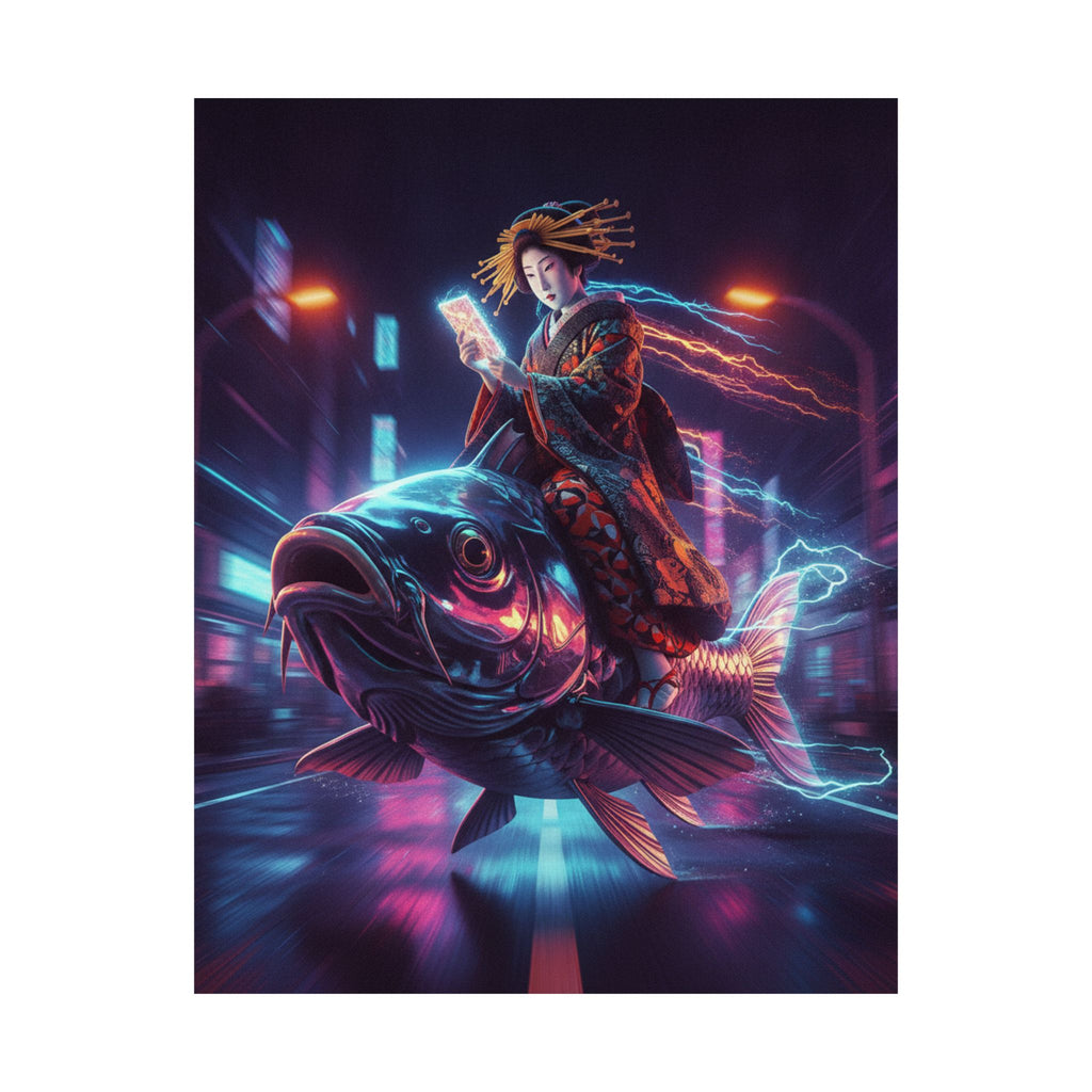 Fast Furious — Courtesan Seated On A Carp — Matte Poster