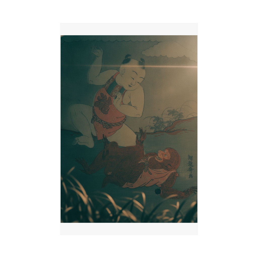 Cinematic — Boy And Monkey Playing — Matte Poster