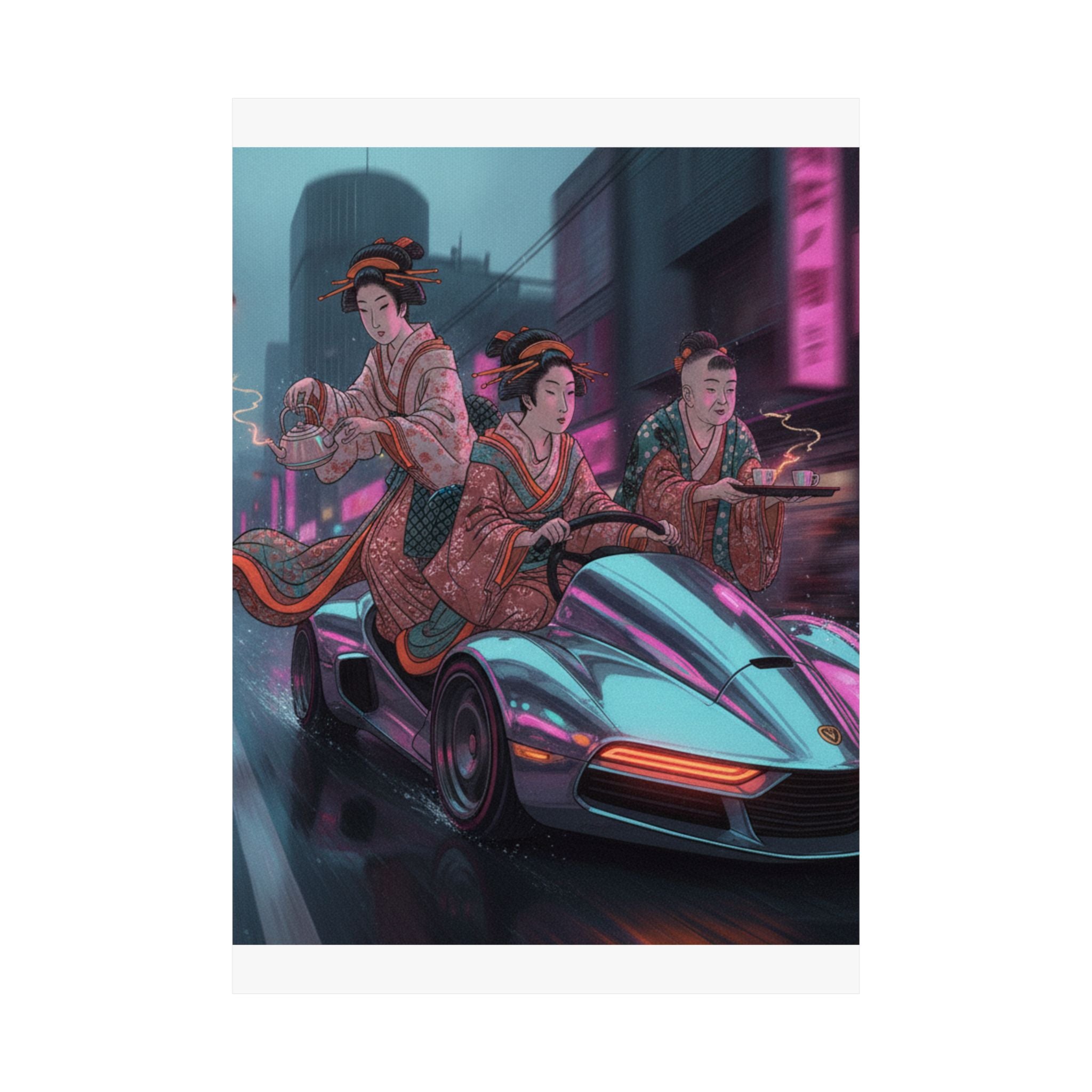 Fast Furious — Two Young Ladies Having Tea Attended By Elderly Servant — Matte Poster