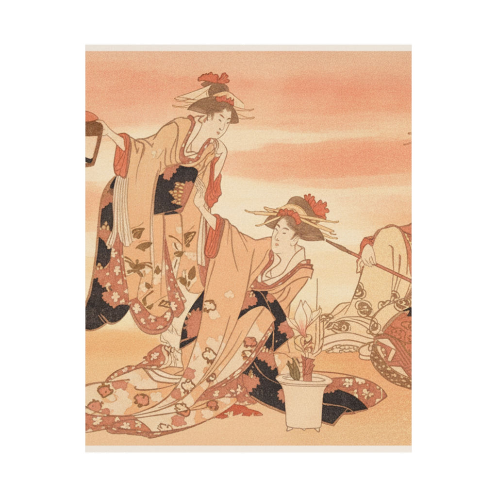 Southern Sunset — Three Young Ladies Visiting Together — Matte Poster
