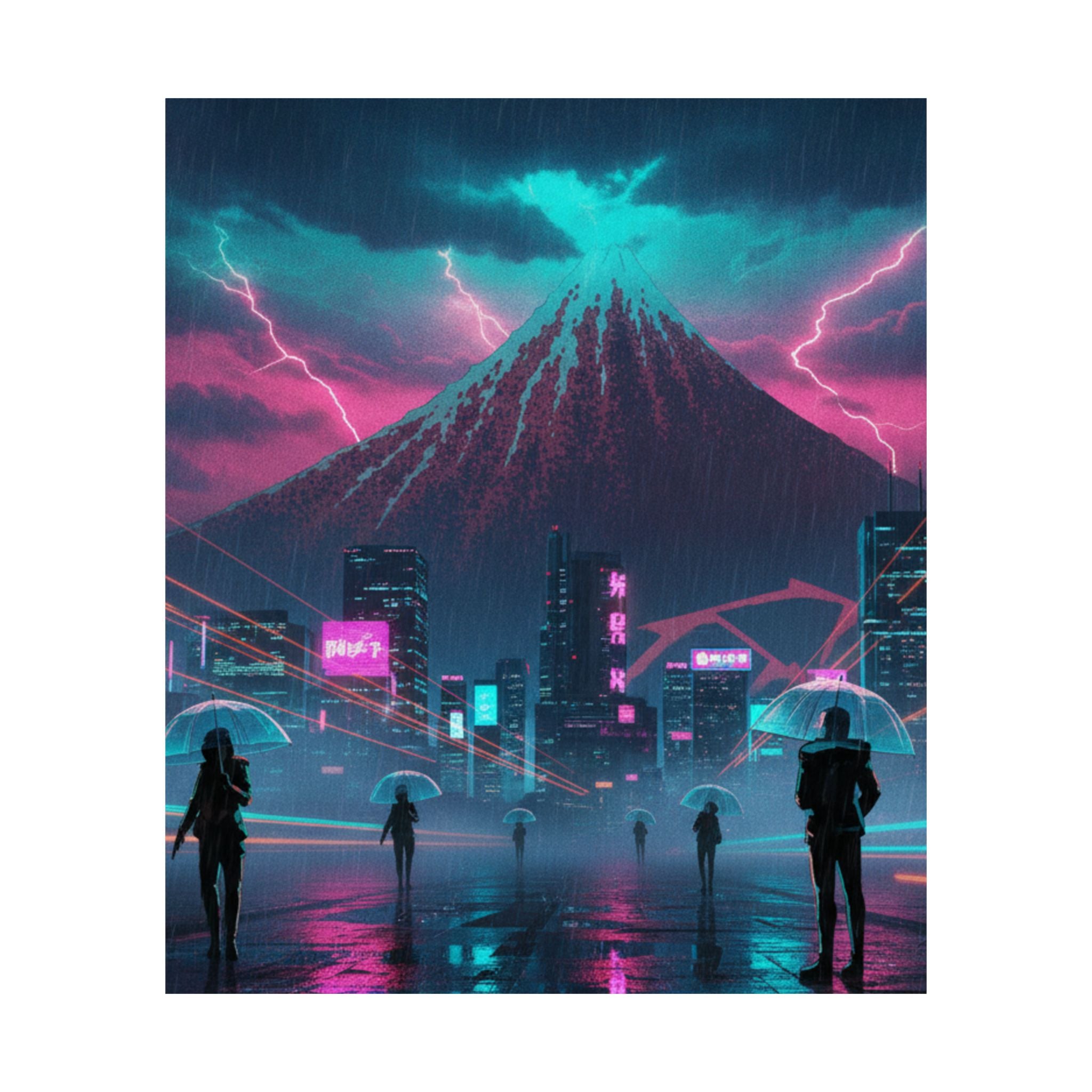 Neon Noir — Storm Below Mount Fuji (Sanka No Haku U), From The Series Thirty-Six Views Of Mo — Matte Poster
