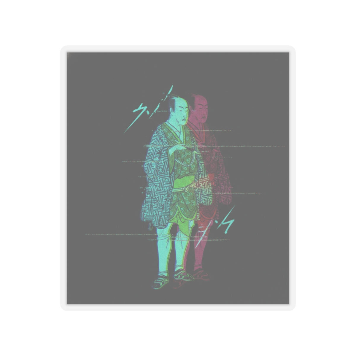 Glitch Culture — The Fourth Matsumoto Koshiro As A Man Dressed In A Short Kimono — Kiss-Cut Sticker