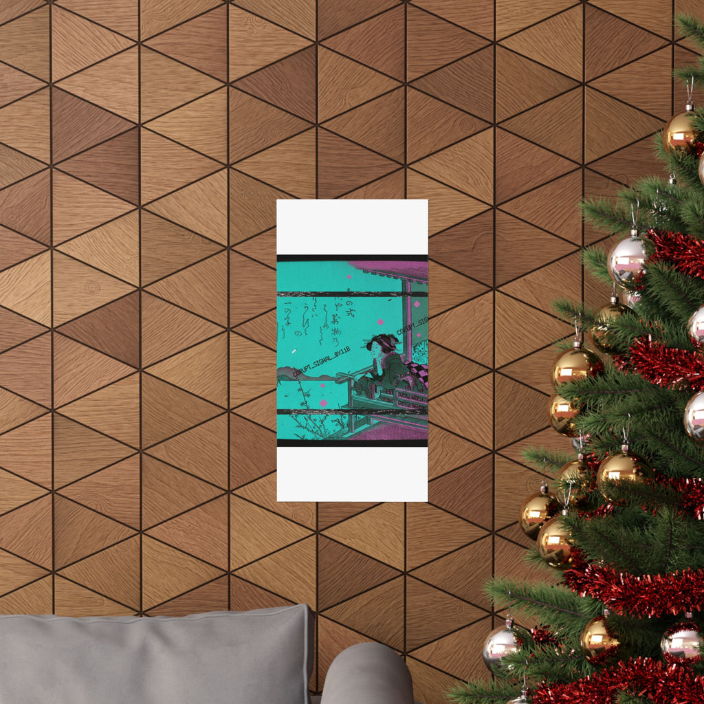 Glitch Culture — Courtesan Leaning On The Railing Of A Veranda — Matte Poster