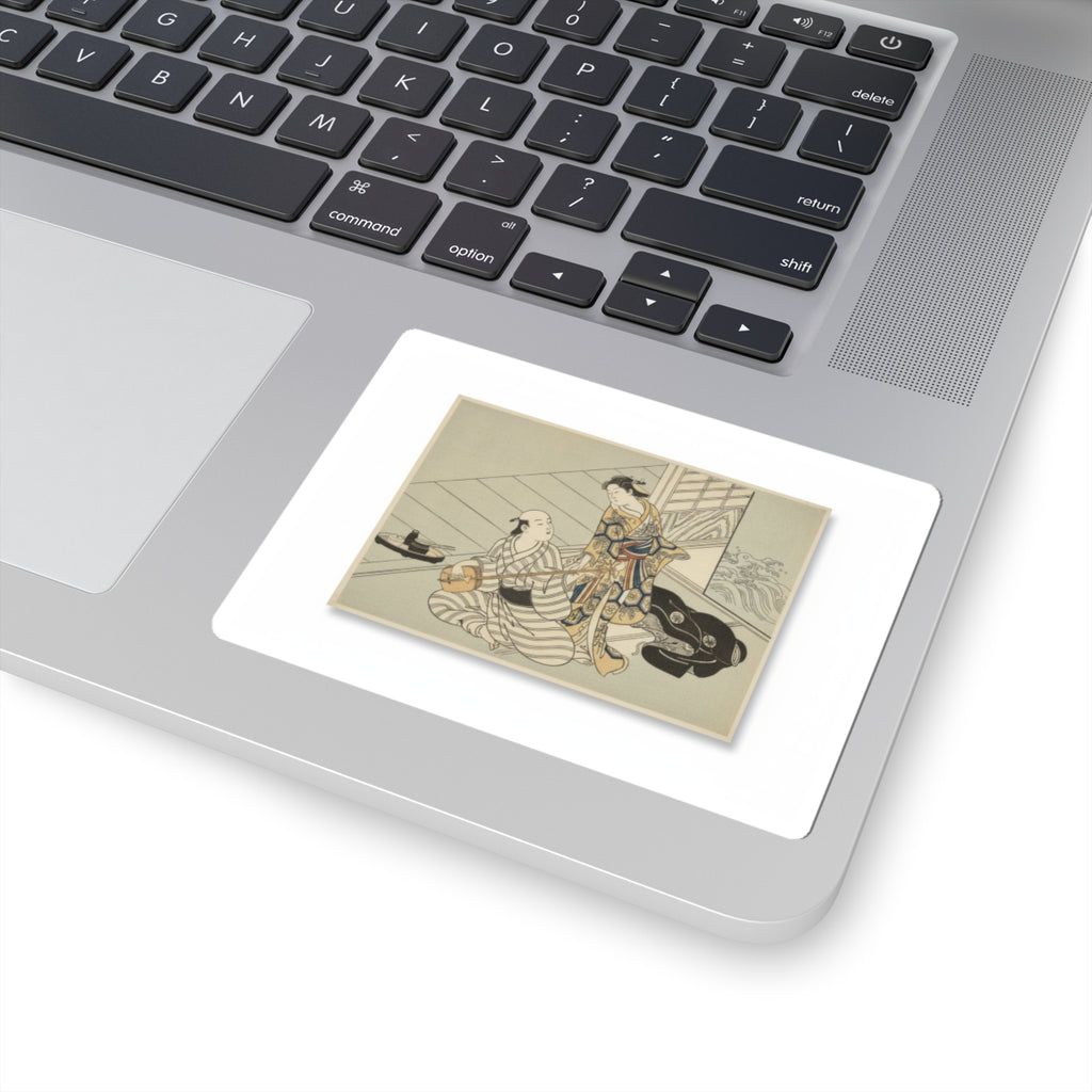 Ecommerce Main — Lady Interrupting Her Lover, Who Is Playing The Shamisen — Kiss-Cut Sticker
