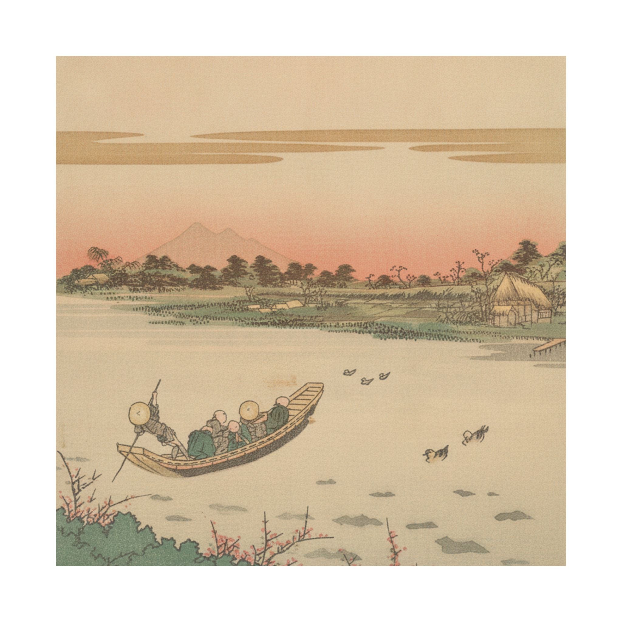 Southern Sunset — Boat Ferrying Across River — Matte Poster