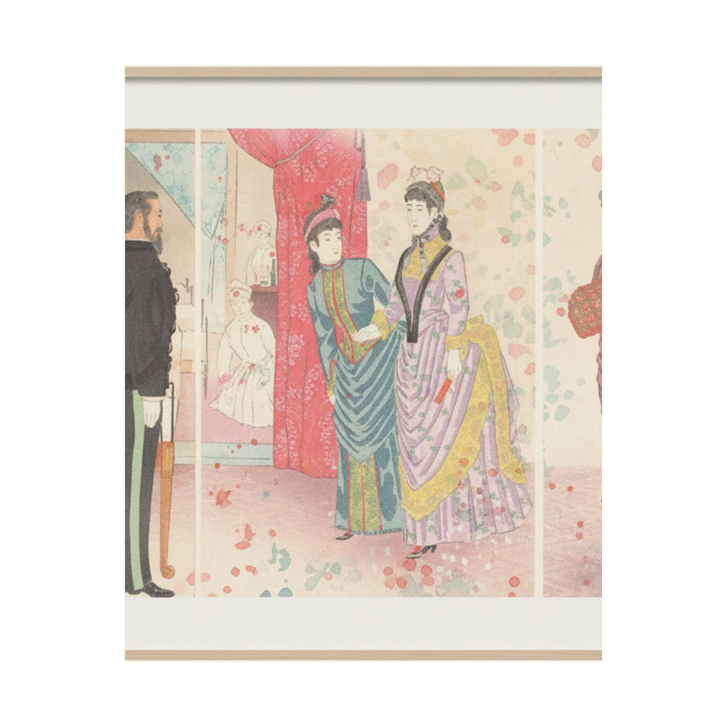 Watercolor — Illustration Of The Empress Visiting A Field Hospital [In Hiroshima] (Yasen Byōi — Matte Poster