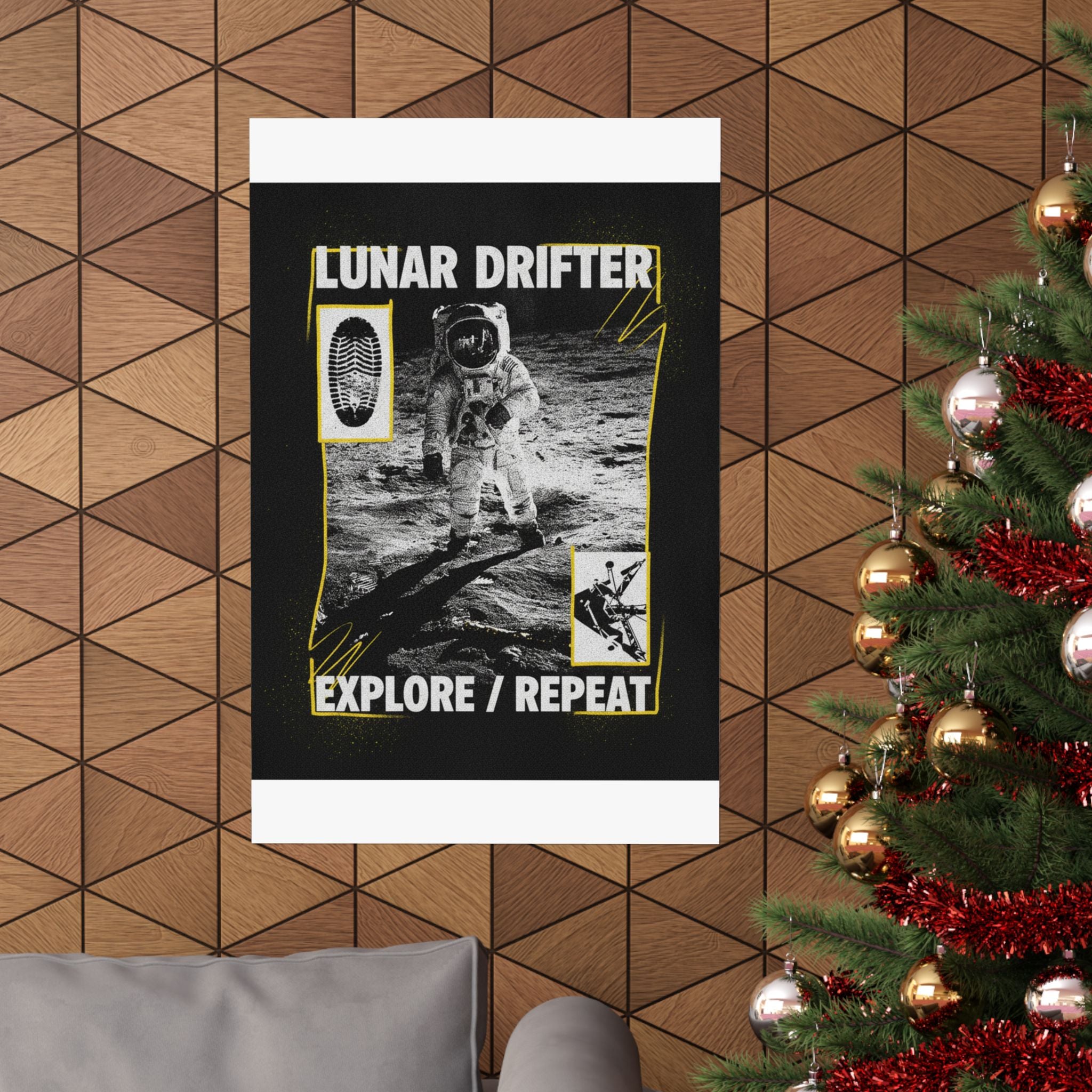 Lunar Drifter Explore / Repeat Astronaut Streetwear Poster
