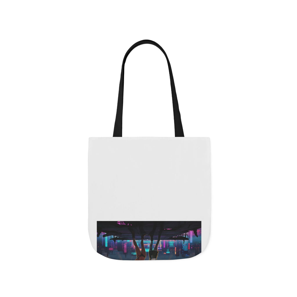 Anime Girls Under Lightning Storm Canvas Tote Bag