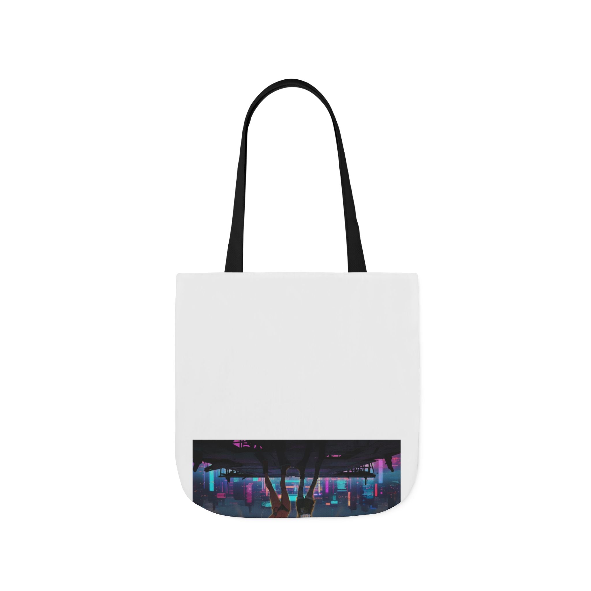 Anime Girls Under Lightning Storm Canvas Tote Bag