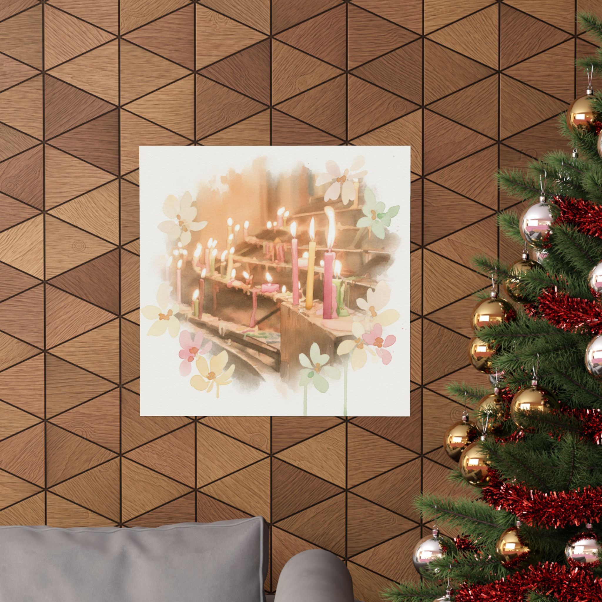 Watercolor — Candle — Matte Poster