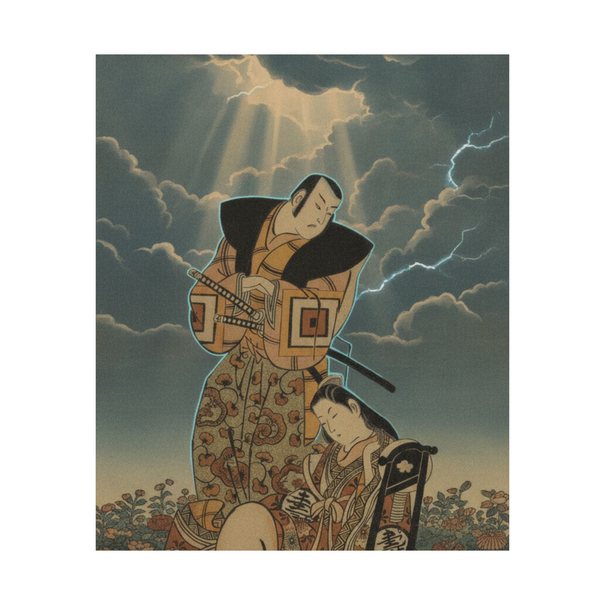 Dramatic Storm — The Actor, Ichikawa Danjuro I, 1660–1704 As A Woman In Unidentified Role — Matte Poster