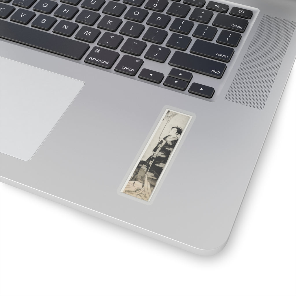 Ecommerce Main — A Woman Playing With A Monkey Which Has Climbed A Tree — Kiss-Cut Sticker