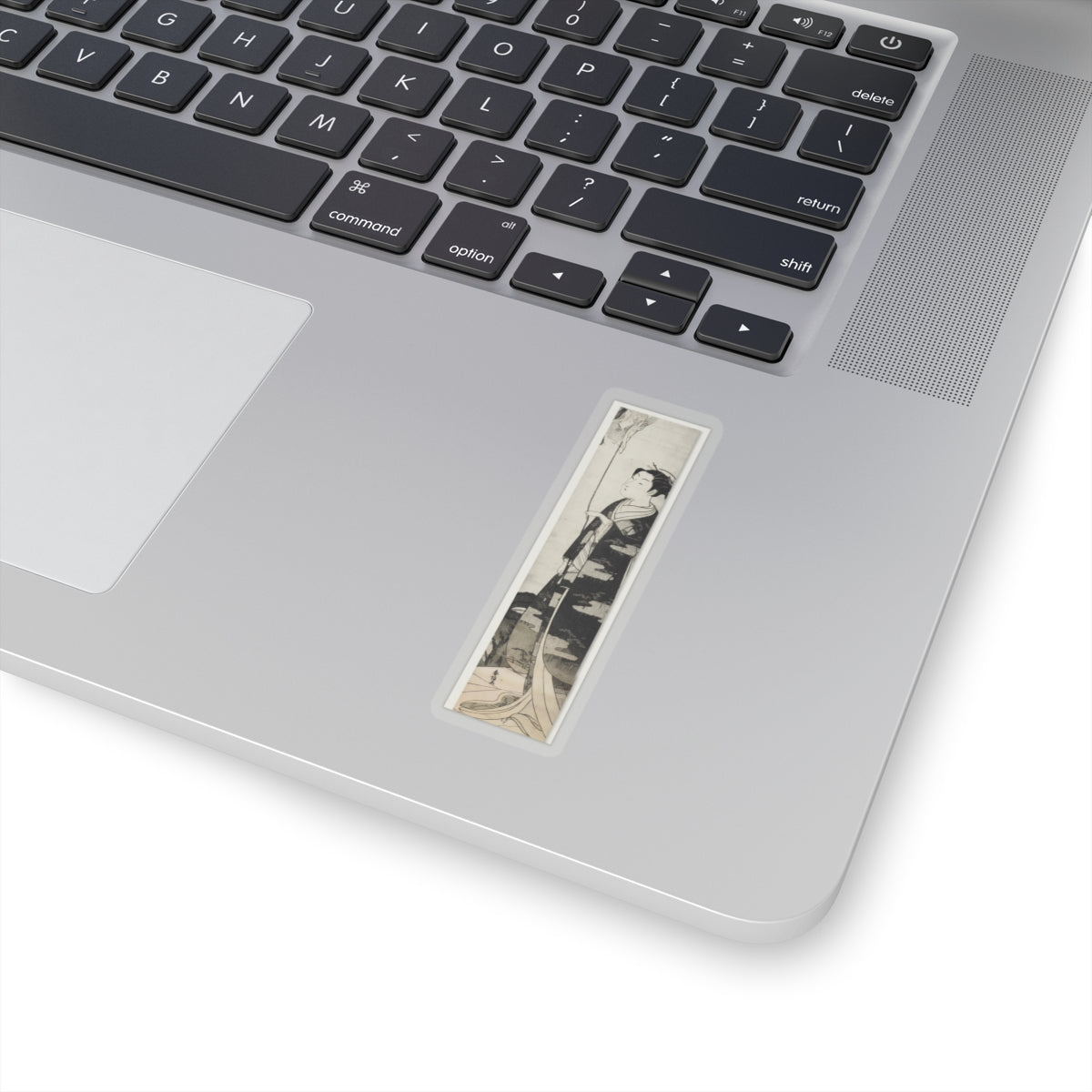 Ecommerce Main — A Woman Playing With A Monkey Which Has Climbed A Tree — Kiss-Cut Sticker