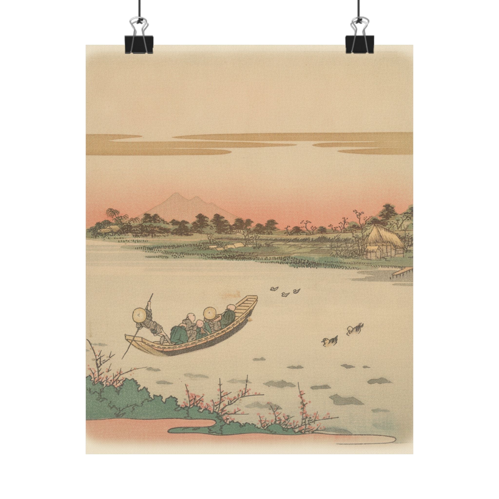 Southern Sunset — Boat Ferrying Across River — Matte Poster