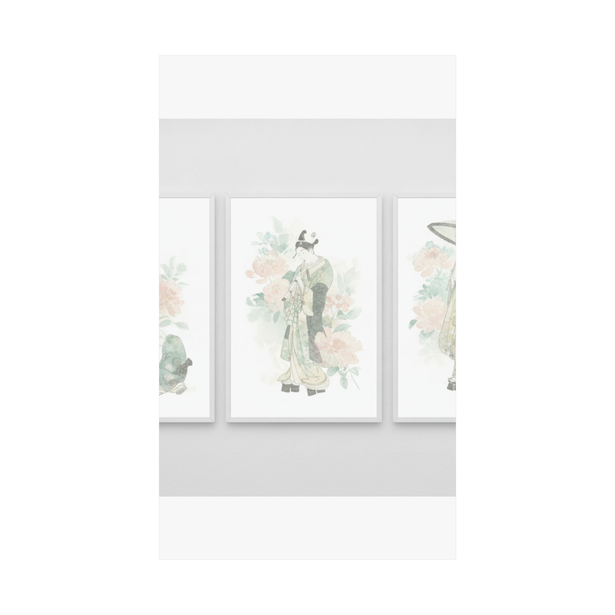 Watercolor — Tripytych Of Young Men — Matte Poster
