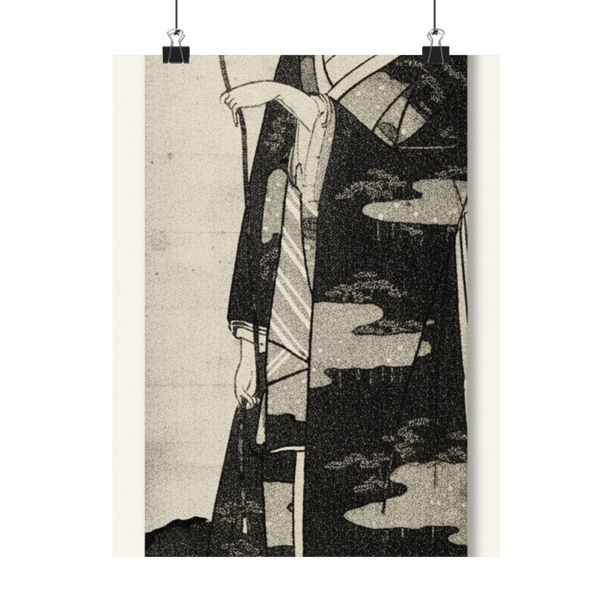 Ecommerce Main — A Woman Playing With A Monkey Which Has Climbed A Tree — Matte Poster