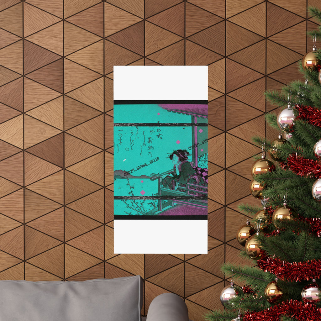 Glitch Culture — Courtesan Leaning On The Railing Of A Veranda — Matte Poster