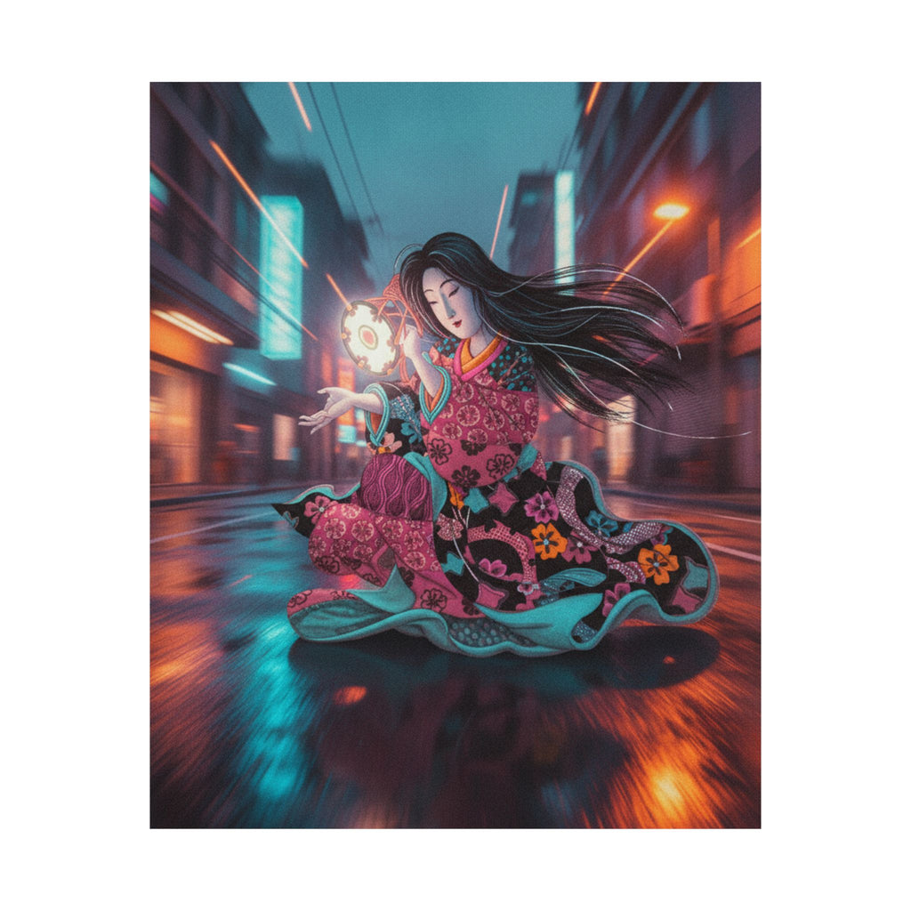 Fast Furious — Woman Playing The Tsuzumi — Matte Poster