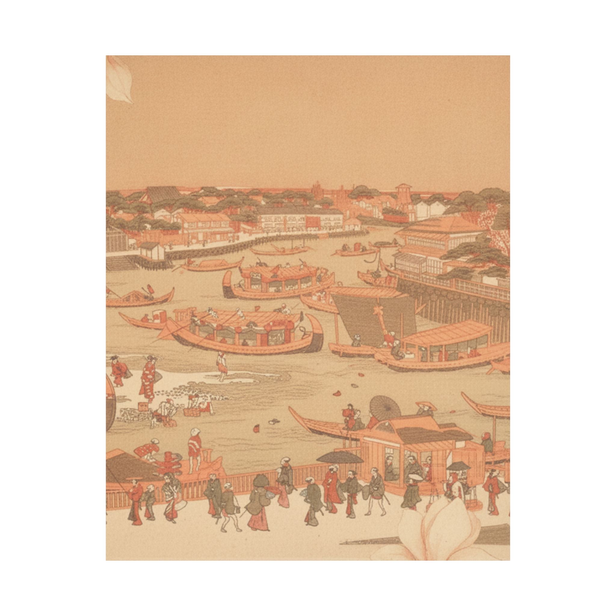 Southern Sunset — New Great Bridge At Naka Zu In Edo — Matte Poster