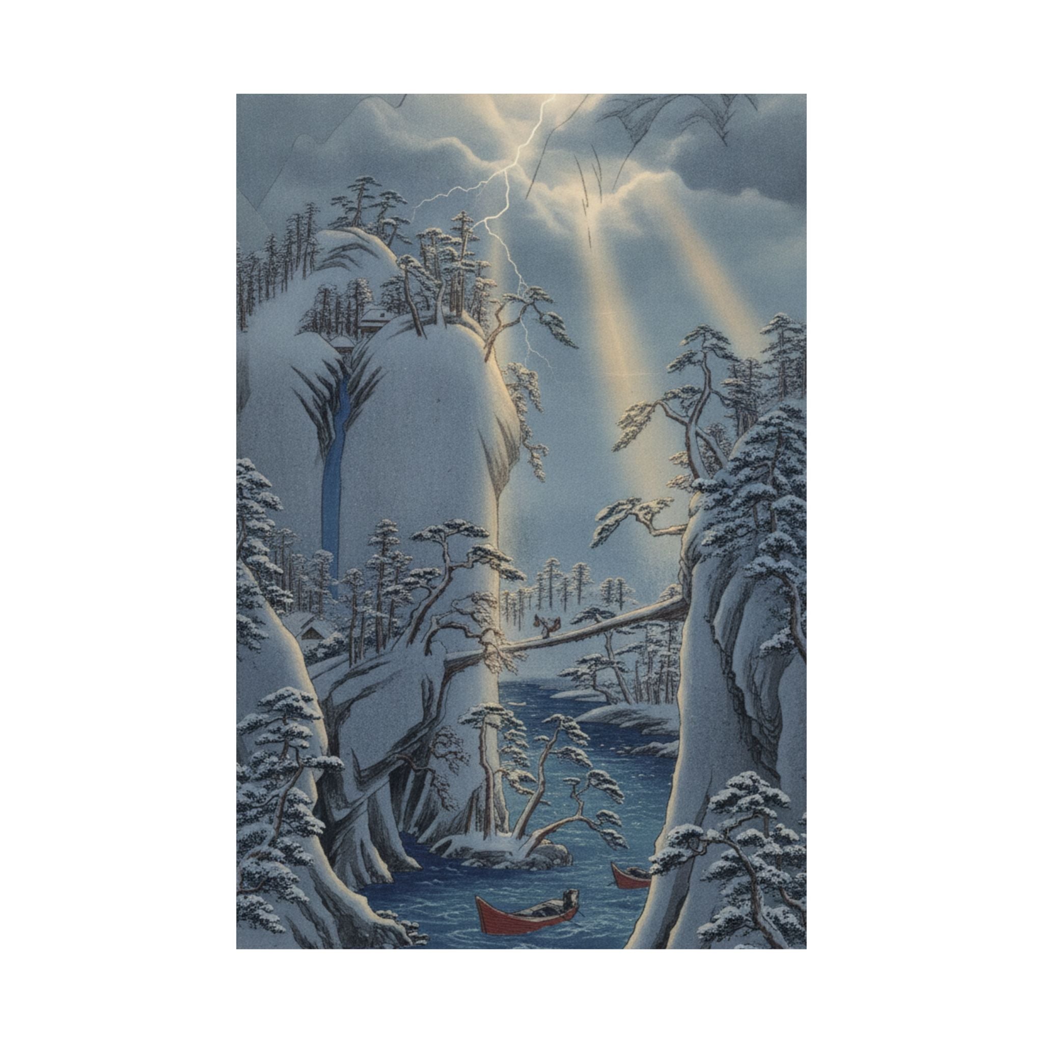Dramatic Storm — River Gorge In Snow — Matte Poster