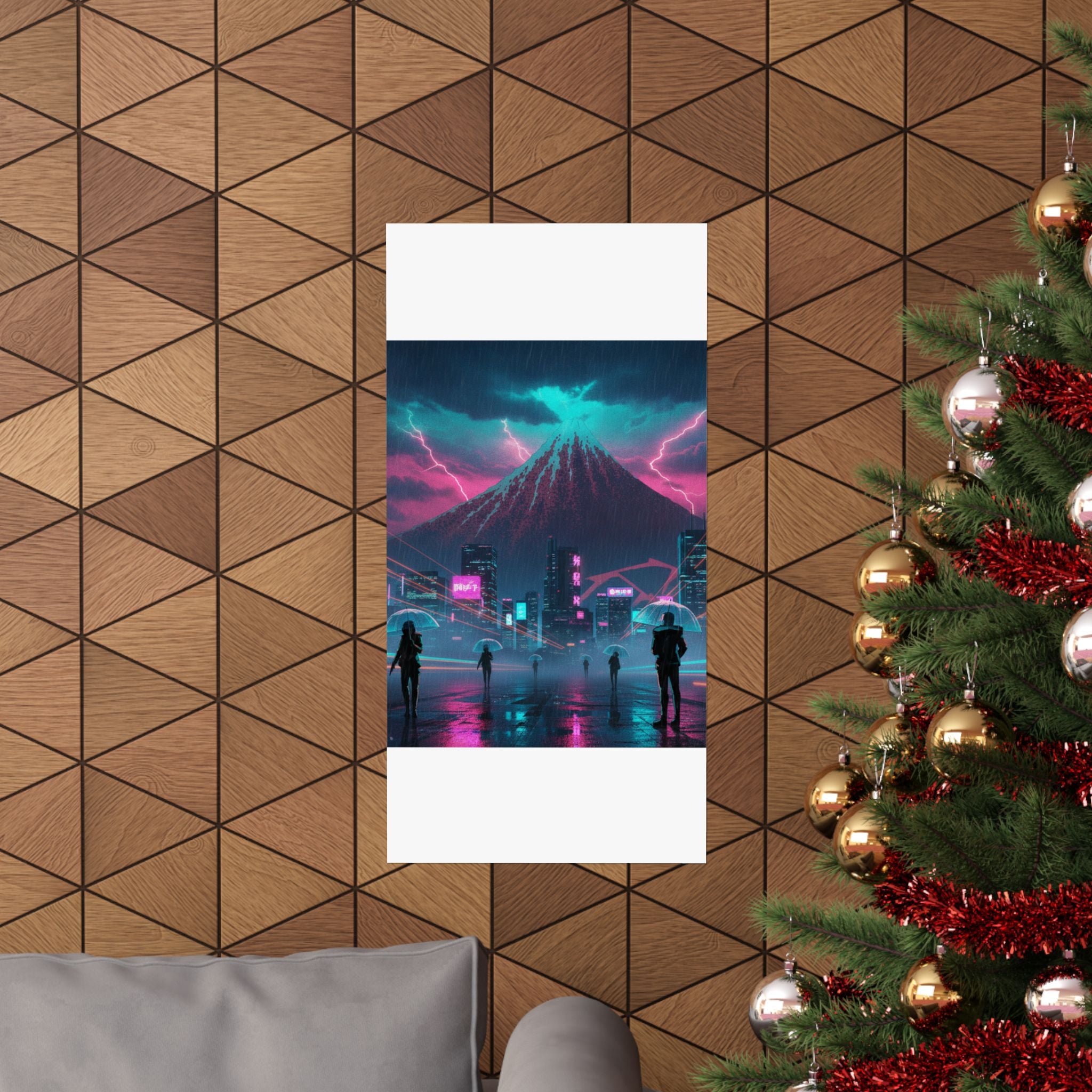 Neon Noir — Storm Below Mount Fuji (Sanka No Haku U), From The Series Thirty-Six Views Of Mo — Matte Poster