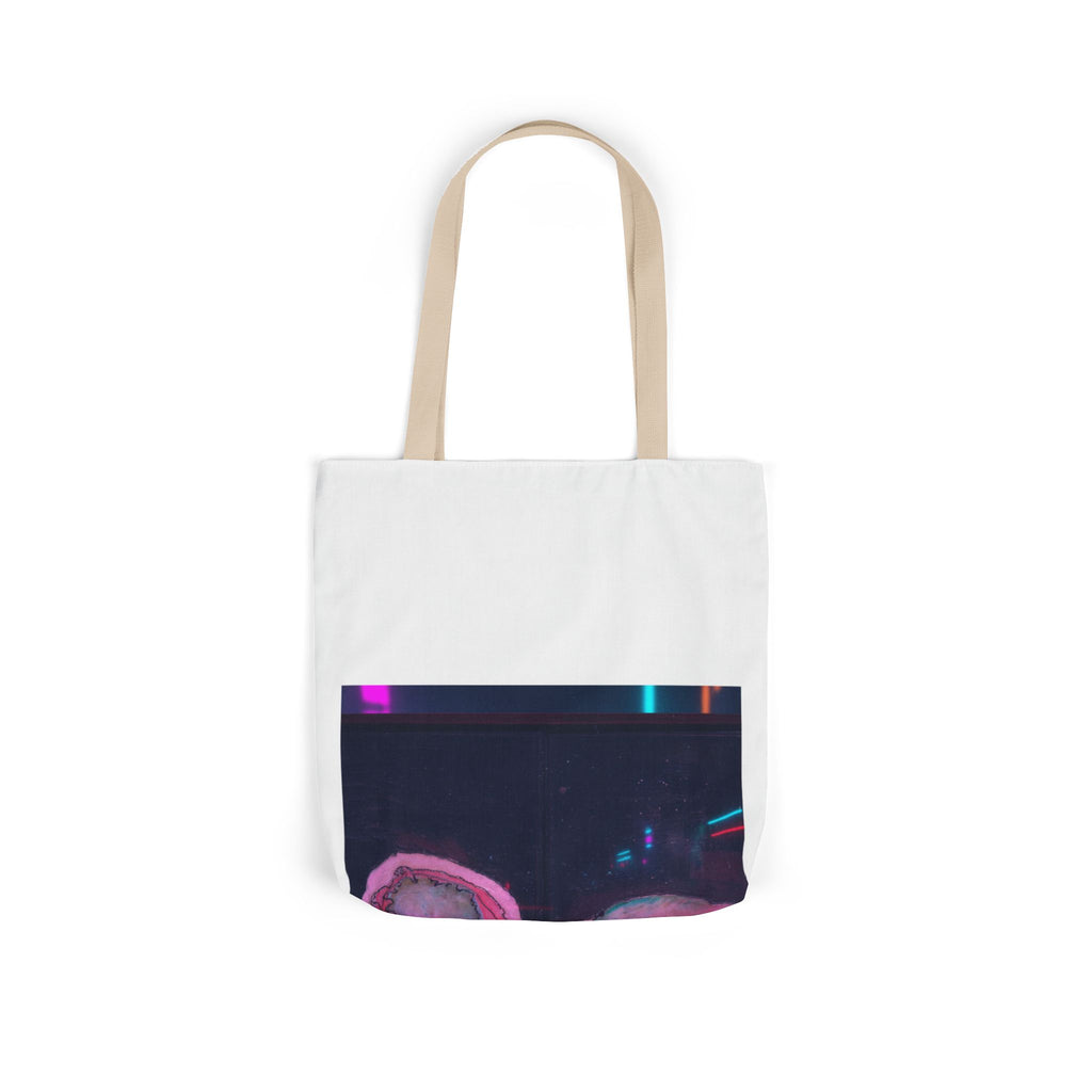 Neon Night Glow Agate Abstract Photo Canvas Tote Bag