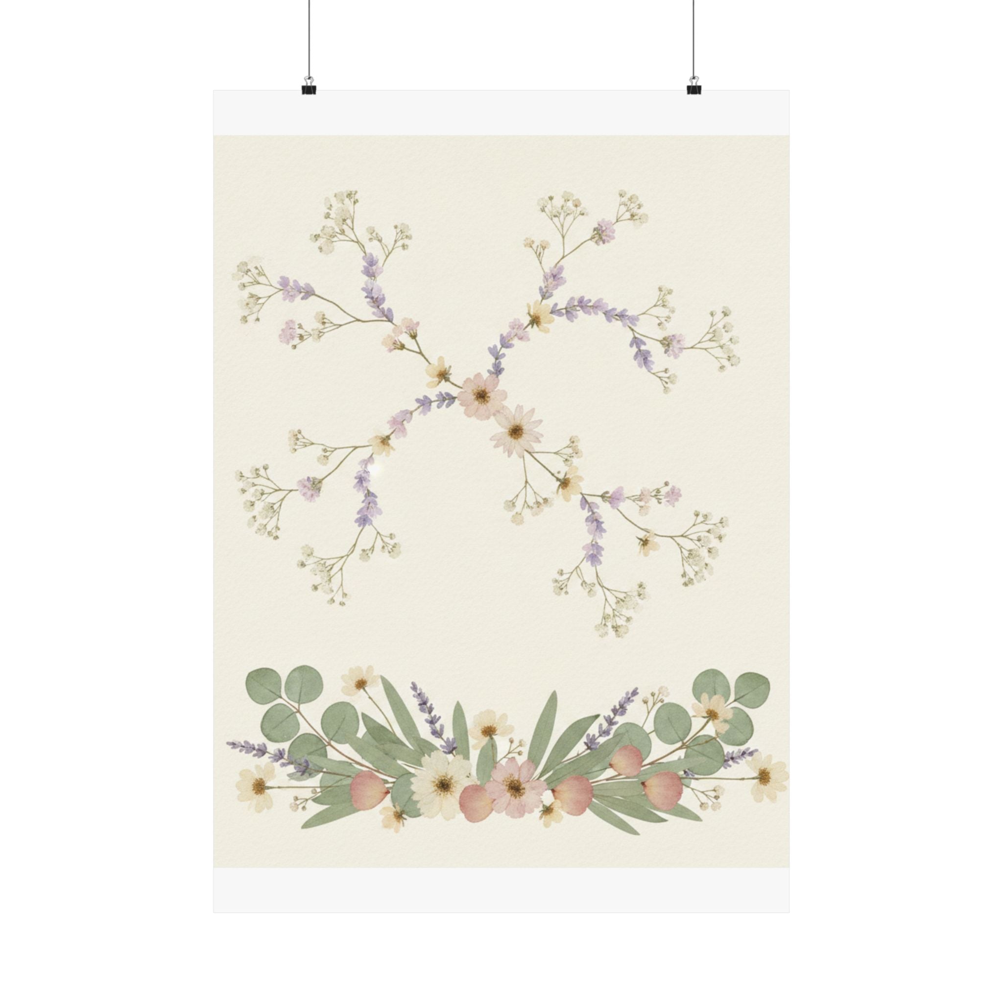 Pressed Lavender & Eucalyptus Garland Matte Poster