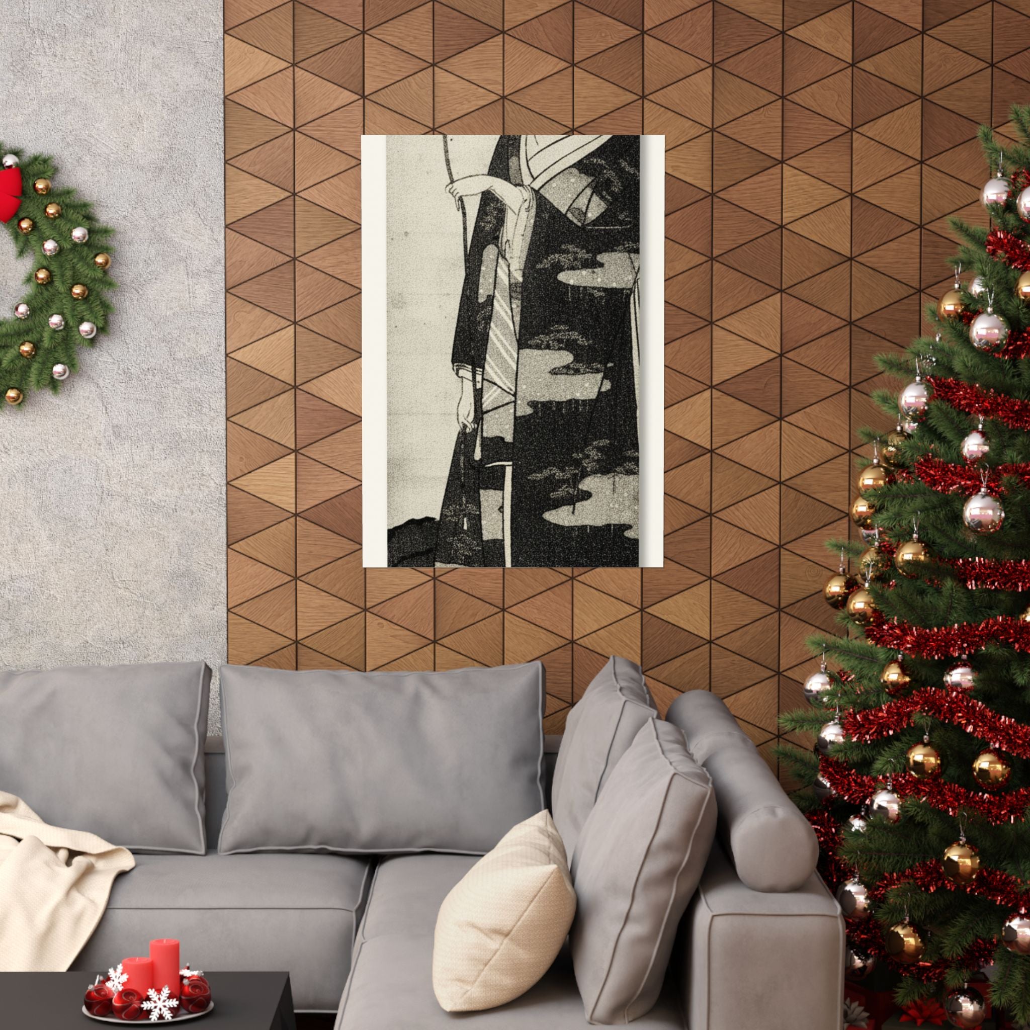 Ecommerce Main — A Woman Playing With A Monkey Which Has Climbed A Tree — Matte Poster