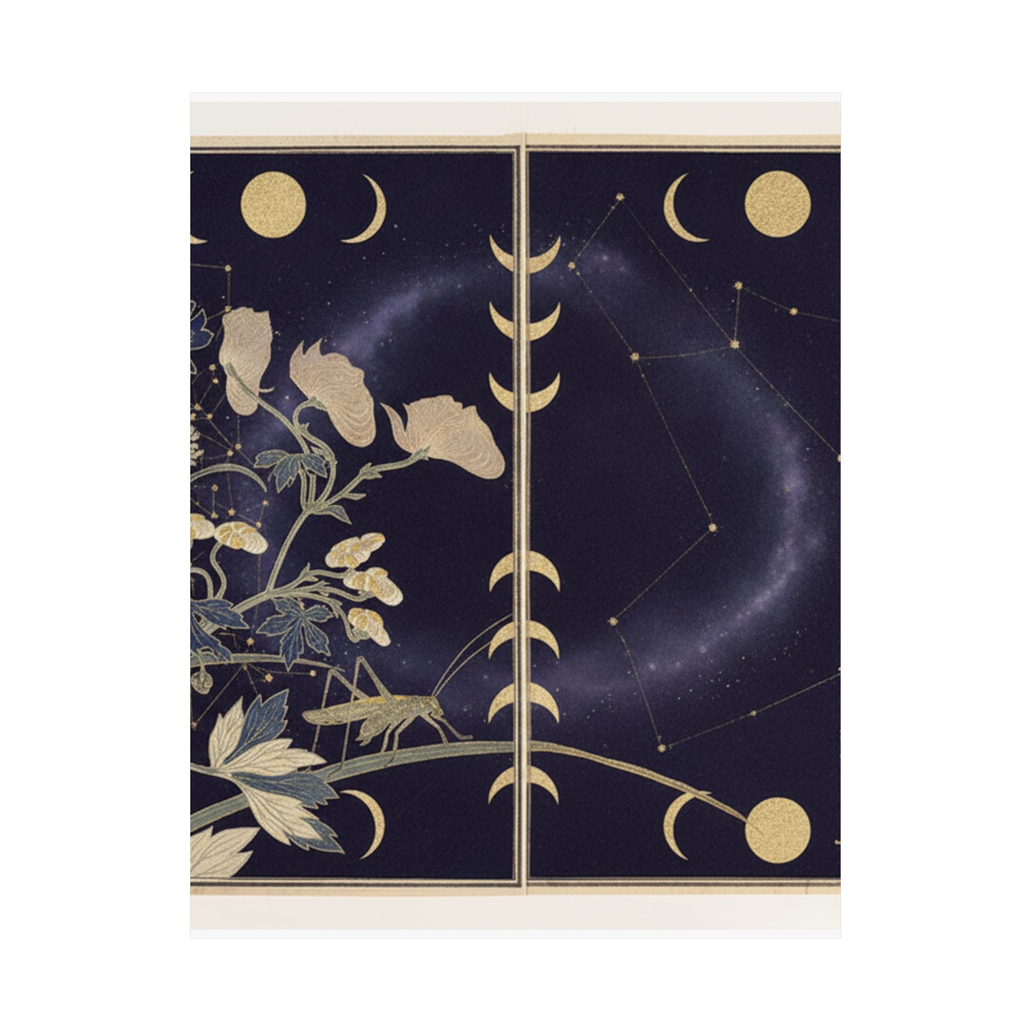 Celestial — Katydid (Umaoi-Mushi); Centipede, (Mukade), From The Picture Book Of Crawling Cr — Matte Poster