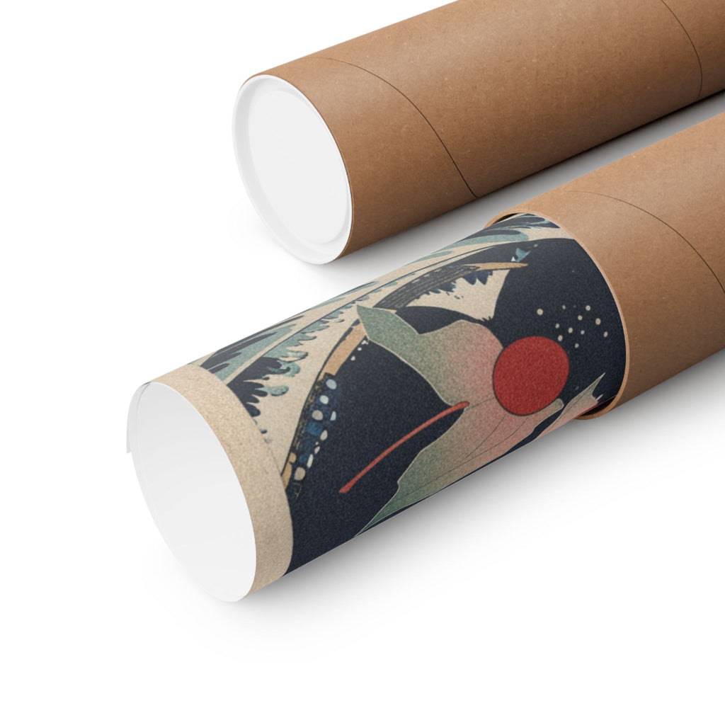 Japanese Street — Winter Cherries — Matte Poster