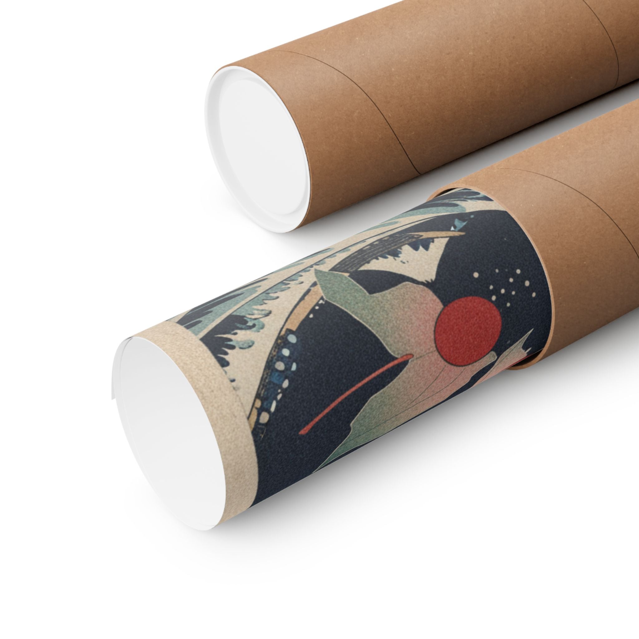 Japanese Street — Winter Cherries — Matte Poster